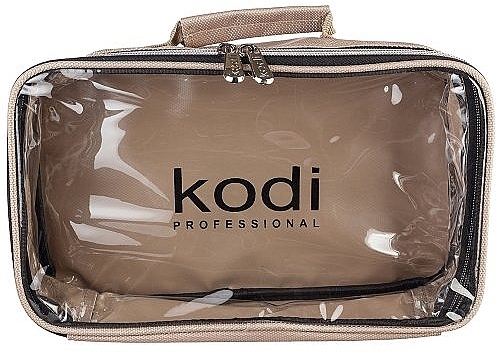 Nylon Cosmetic Bag No. 22 with a zipper, cappuccino - Kodi Professional — photo N1