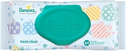 Baby Wet Wipes 'Fresh Clean', with flap, 64pcs - Pampers — photo N2