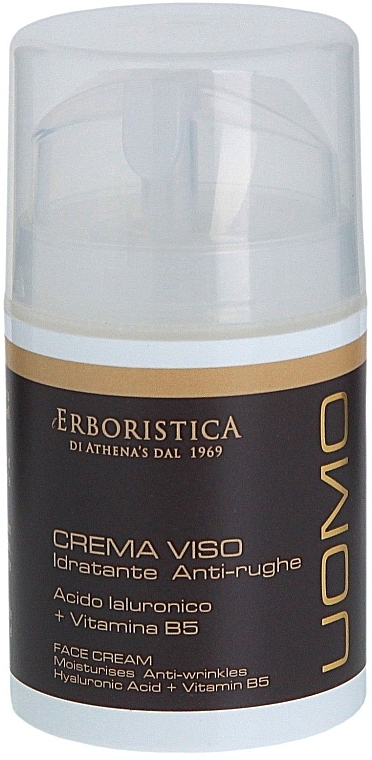 Hylauronic Acid & Vitamin 5 Anti-Ageing Face Cream - Athena's Erboristica Uomo Face Cream — photo N2