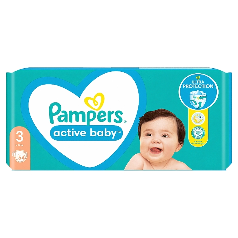 Active Baby 3 Diapers, 6-10 kg, 54 pcs - Pampers — photo N10