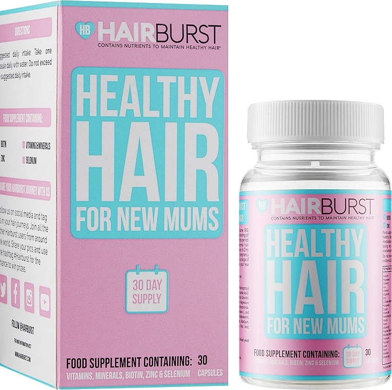 Healthy Hair Vitamins for New Mums, 30 capsules - Hairburst Healthy Hair Vitamins For New Mums — photo N5