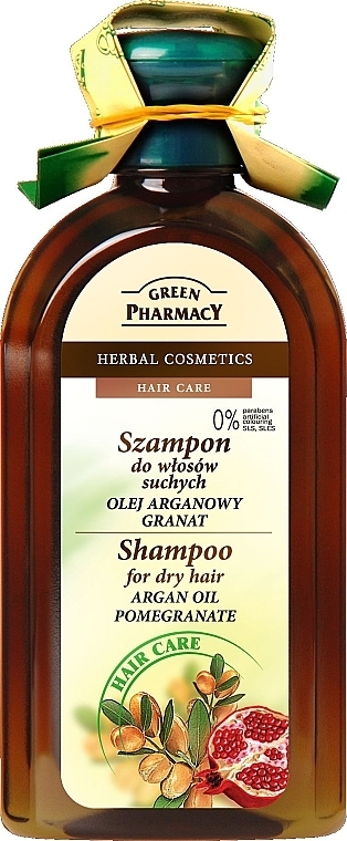Argan Oil & Pomegranate Shampoo for Dry Hair - Green Pharmacy — photo N1