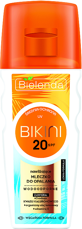 Moisturizing Sunscreen Tanning Lotion SPF20 - Bielenda Bikini — photo N1