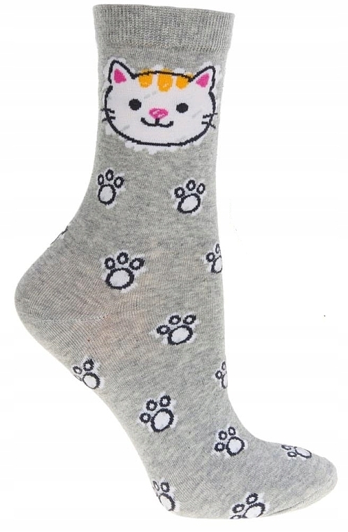 Quarter Women Socks 'Animals', grey - Moraj — photo N2
