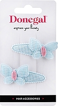 Fragrances, Perfumes, Cosmetics Hair Clips, 2 pcs, blue butterflied - Donegal