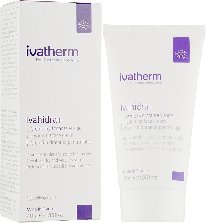 Moisturizing Face Cream for Sensitive, Dry & Extra Dry Skin - Ivatherm Ivahidra+ Hydrating Face Cream — photo N3