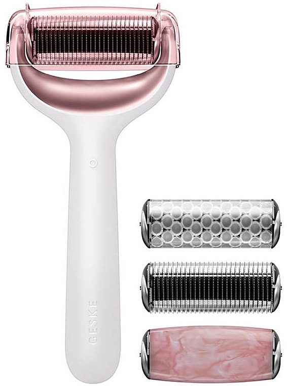 フェイス＆ボディローラー - Geske Microneedle Face And Body Roller 9 In 1 White Rose Gold — photo N1