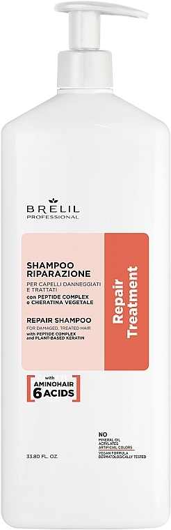 Repair Shampoo for Damaged & Colour-Treated Hair - Brelil Repair Treatment Repair Shampoo — photo N2