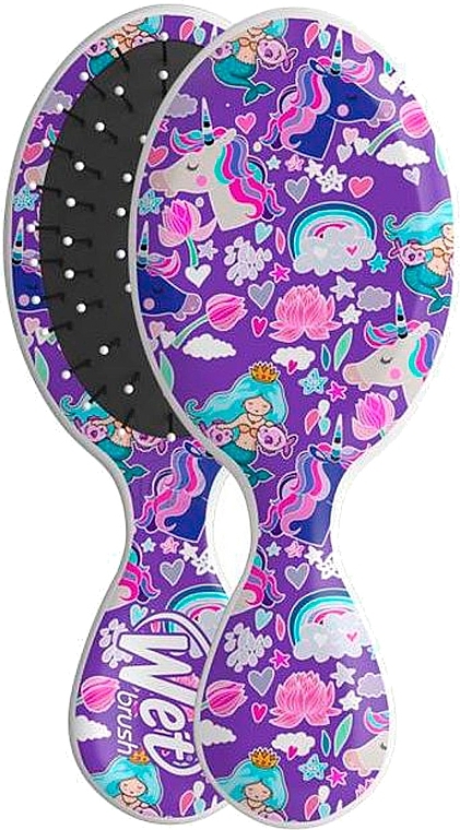 Hair Brush - Wet Brush Mini Detangler Happy Hair Mermaids & Unicorn — photo N1