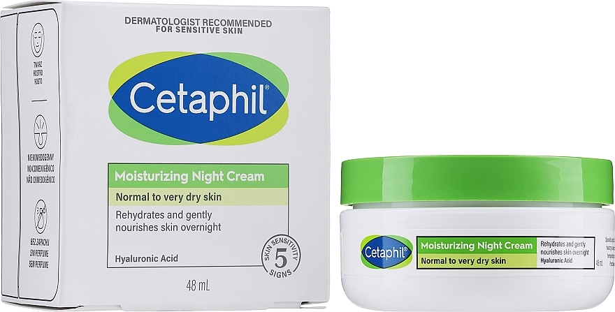 Hyaluronic Acid Moisturizing Face Night Cream - Cetaphil Moisturizing Night Cream — photo N2