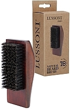 Fragrances, Perfumes, Cosmetics Beard Brush with Natural Boar Bristles, rectangular - Lussoni Men Natural Baerd Brush