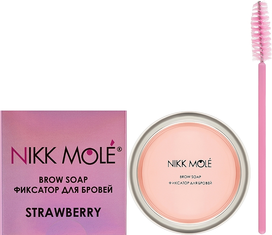 Brow Soap "Strawberry" - Nikk Mole Brow Soap Strawberry — photo N2