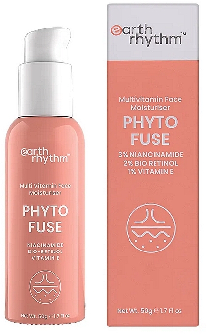 Multivitamin Face Cream - Earth Rhythm Phyto Fuse Multivitamin Moisturiser 3% Niacinamide 2% Bio Retinol 1% Vitamin E — photo N1
