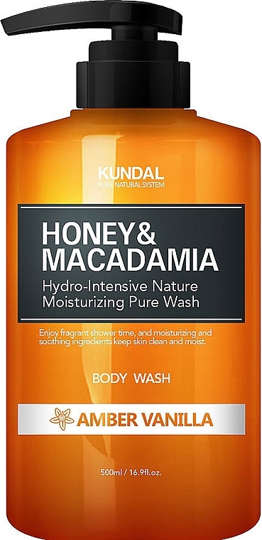 Amber Vanilla Shower Gel - Kundal Honey & Macadamia Amber Vanilla Body Wash — photo N2