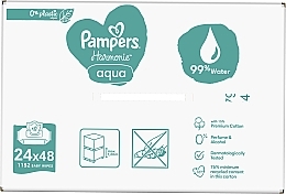 Baby Wet Wipes, 24x48 pcs - Pampers Harmonie Aqua Baby Wipes — photo N6