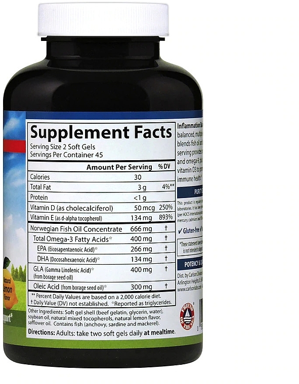 Dietary Supplement - Carlson Labs Inflammation Balance — photo N2