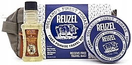 Fragrances, Perfumes, Cosmetics Set - Reuzel Fiber Pomade Travel Kit (h/pomade/113 g + h/pomade/35 g + shm/100 ml + bag/1 pcs)