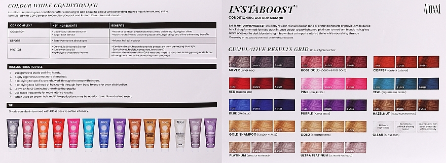 Conditioning Colored Hair Mask Palette - Aloxxi Swatch Chart & Usage Guide INSTABOOST Conditioning Colour Mask — photo N2