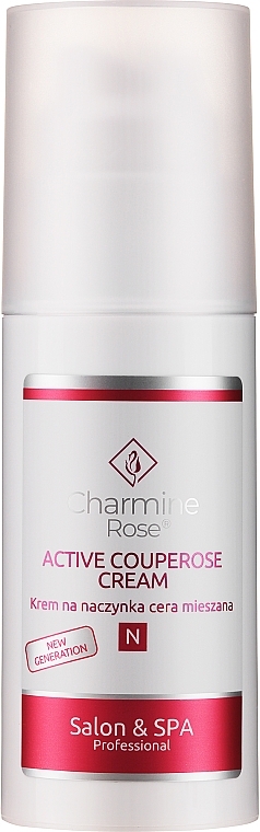 Face Cream for Dilated Vessels & Combination Skin - Charmine Rose Active Couperose Cream — photo N2