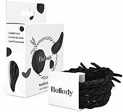 Fragrances, Perfumes, Cosmetics Elastic Hair Band, classic black, 4 pcs - Bellody Original Hair Ties