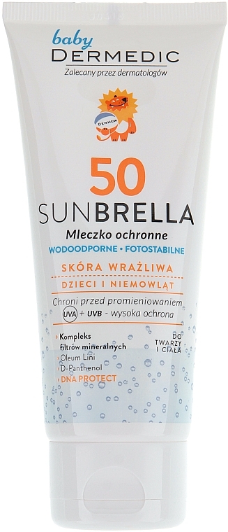 Kids Sunscreen Milk - Dermedic Sun Protection Milk for Kids SPF 50 — photo N1