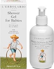 Fragrances, Perfumes, Cosmetics Baby Shower Gel with Calendula, Rice & Mallow - L'Erbolario The Baby Garden Shower Gel for Babies