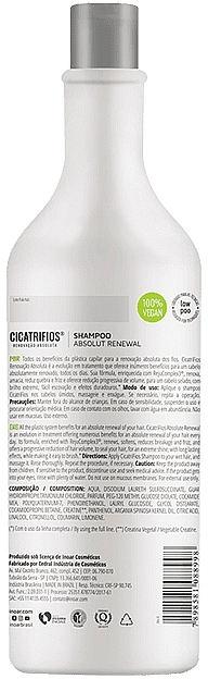 Restoring Shampoo - Inoar Cicatrifios Instant Hair Plastic Treatment Shampoo — photo N1