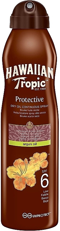 Protective Dry Oil - Hawaiian Tropic Protective Dry Oil Continuous Spray Aragan Oil SPF 6 — photo N1