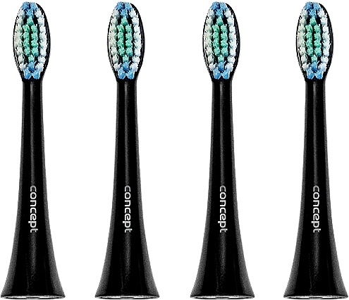 Toothbrush with Refill Heads, black - Concept Sonic Toothbrush Heads Daily Clean ZK0006 — photo N1