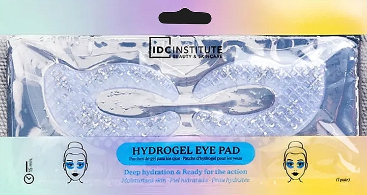 Glitter Hydrogel Eye Patches - IDC Institute C Shaped Glitter Hydrogel Eye Pad Blue — photo N1