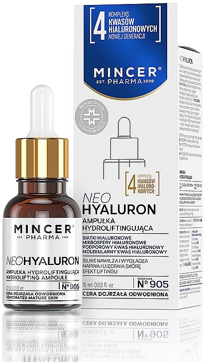 Lifting Serum for Mature and Dehydrated Skin - Mincer Pharma Neo Hyaluron Serum №905 — photo N1