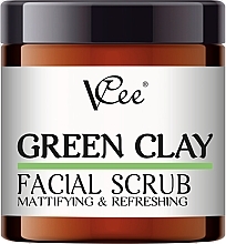 Fragrances, Perfumes, Cosmetics Green Clay Face Peeling - VCee Green Clay Facial Scrub Mattifying&Refreshing