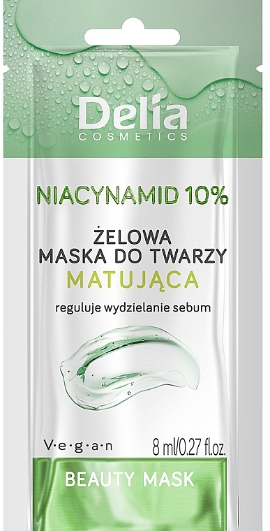 Mattifying Gel Face Mask with Niacinamide 10% - Delia Beauty Mask — photo N1