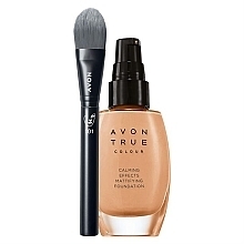 Fragrances, Perfumes, Cosmetics Set - Avon True Colour (foundation/30ml + brush/1pc)