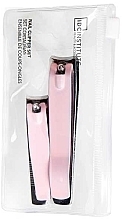 Set, pink - IDC Institute Nail Clipper Set (n/clipper/2pcs) — photo N1