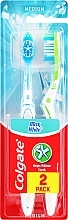 Max White Toothbrush, blue + green - Colgate Max White Medium Polishing Star — photo N1