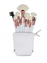 18 Makeup Brushes+Bag Set, white - ILU Basic Mu White Makeup Brush Set — photo N1