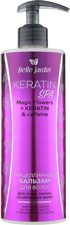 Micellar Conditioner for Dry, Thin & Weakened Hair - Belle Jardin SPA Magic Flowers + Keratin & Caffeine — photo N1