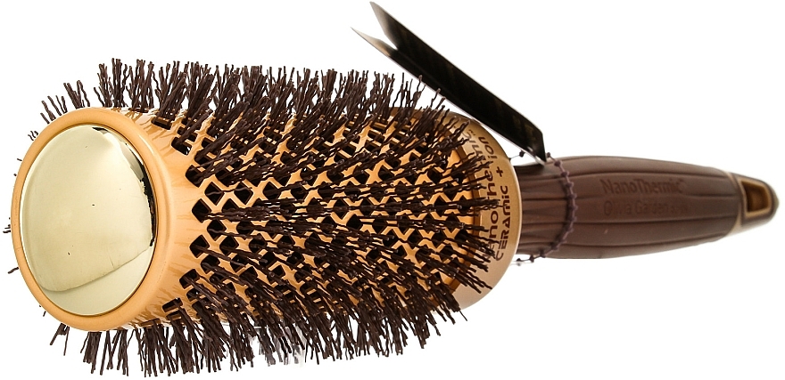 Thermal Brush d 45 mm - Olivia Garden Expert Blowout Shine Wavy Bristles GOLD&BROWN 45 — photo N2