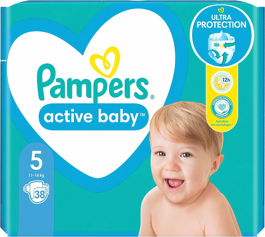 Diapers Active Baby 5 (11-16 kg), 38 pcs. - Pampers — photo N8