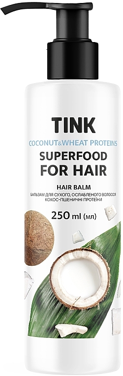 Coconut & Wheat Proteins Conditioner for Dry & Weak Hair - Tink SuperFood For Hair Coconut & Wheat Proteins Balm — photo N1