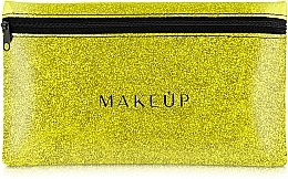 Fragrances, Perfumes, Cosmetics Silicone Makeup Bag, gold "Glitter Pouch", 22x13cm - MAKEUP