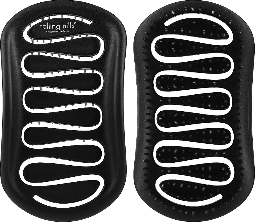 Quick Dry Compact Hair Brush, black - Rolling Hills Compact Brush Maze — photo N2