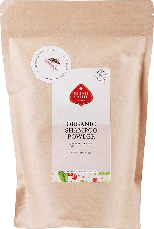 Organic Powder Shampoo "Guarana & Ritha" - Eliah Sahil Natural Shampoo Powder (doypack) — photo N1