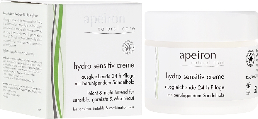 Sensitive Skin Moisturizing Cream - Apeiron Hydro Sensitiv Cream 24h  — photo N1