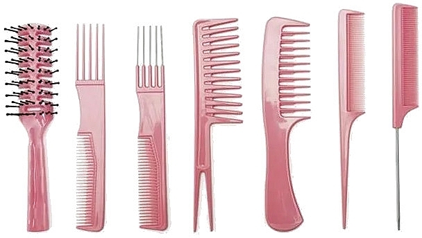 Professional Hair Brush Set - Bifull Professional Peine Set 7 Set Pink — photo N1