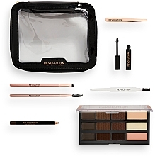 Set, 8 products - Makeup Revolution “The Everything” Brow Kit Gift Set — photo N4