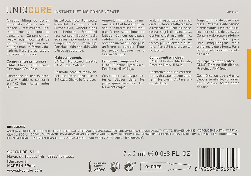 Instant Lifting Concentrate with DMAE #7 - Skeyndor Uniqcure Instant Lifting Concentrate — photo N5