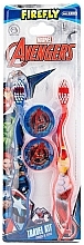 Kids Toothbrush Set with Caps, 2 pcs - Firefly Marvel Avengers Twin Pack Toothbrush & Cap  — photo N1