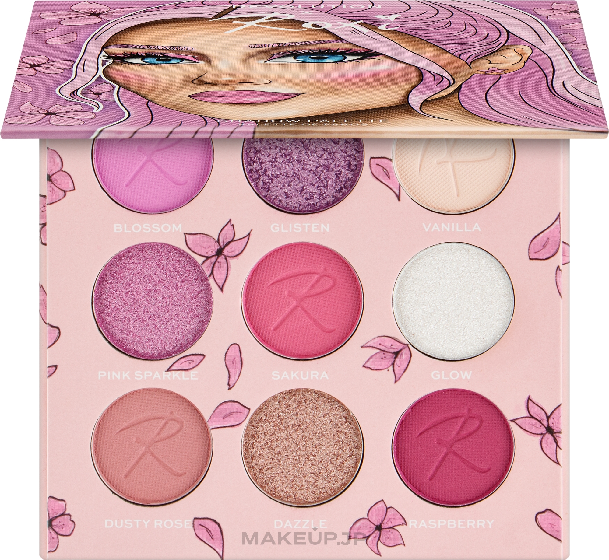 Eyeshadow Palette - Makeup Revolution x Roxi Cherry Blossom Eyeshadow Palettes — photo 9 x 0.65 g